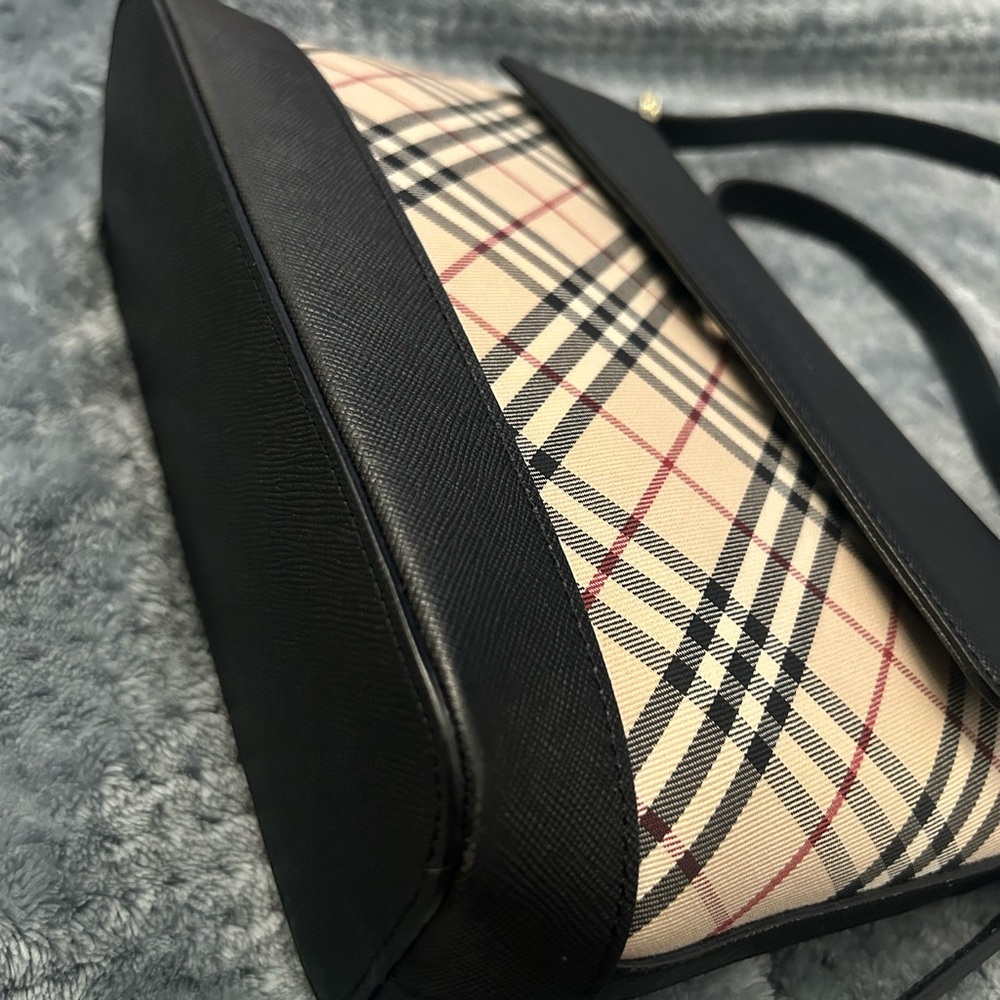 Burberry Black and Cream Check Crossbody Bag - Picture 12 of 15